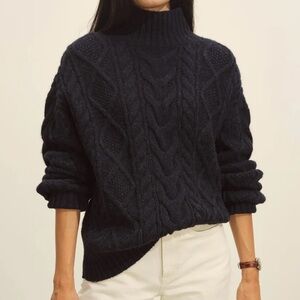 Buck Mason Highland Alpaca Cable Turtleneck in Dark Navy 💙